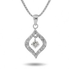 Item No.: 【632-094】 Pendant with AA grade CZ in Rhodium plated